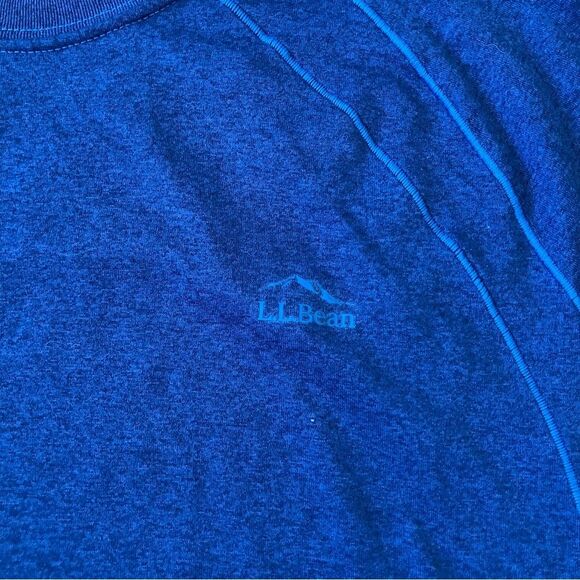 L.L. Bean Blue Base Layer Performance Outdoor Gorpcore Run Gym Short Sleeve Tee - Picture 2 of 7